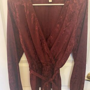 Burgundy Wrap Blouse